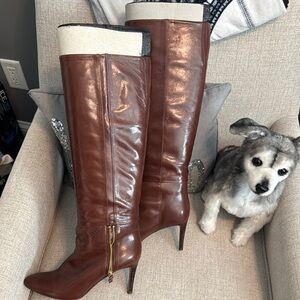 Nine West Brown Leather Heeled Boots